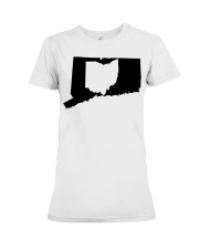 MAP OHIO IN CONNECTICUT Premium Fit Ladies Tee tile