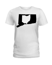 MAP OHIO IN CONNECTICUT Ladies T-Shirt tile
