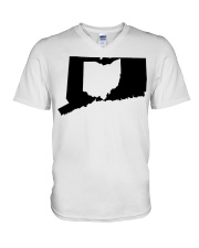 MAP OHIO IN CONNECTICUT V-Neck T-Shirt tile