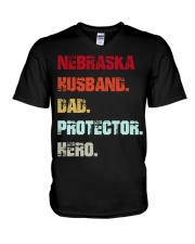 Nebraska Dad Hero V-Neck T-Shirt tile