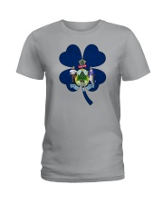 Flag Maine Four Leaf Clover Ladies T-Shirt tile