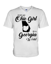 OHIO GIRL IN GEORGIA V-Neck T-Shirt tile
