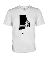 Rhode Island - Born V-Neck T-Shirt tile