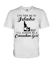 LIFE TOOK ME TO IDAHO BE A CANADIAN GIRL V-Neck T-Shirt tile