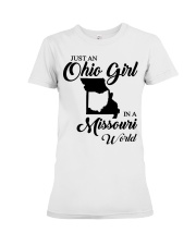 OHIO GIRL IN MISSOURI Premium Fit Ladies Tee tile
