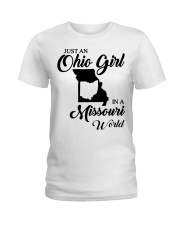 OHIO GIRL IN MISSOURI Ladies T-Shirt tile