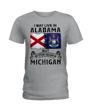 Began In Michigan - May Live In Alabama Ladies T-Shirt tile