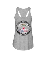 LIVING IN CALIFORNIA WITH OHIO ROOTS Ladies Flowy Tank tile