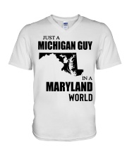 MICHIGAN GUY IN MARYLAND V-Neck T-Shirt tile