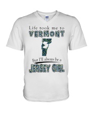 Jersey Girl Life Took Me To Vermont V-Neck T-Shirt tile