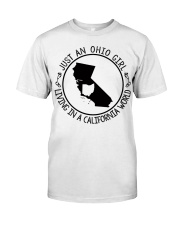 OHIO GIRL LIVING IN CALIFORNIA Classic T-Shirt tile