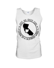 OHIO GIRL LIVING IN CALIFORNIA Unisex Tank tile