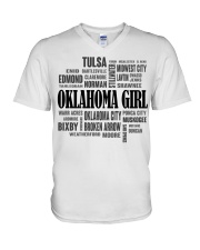 Oklahoma girl cities V-Neck T-Shirt tile