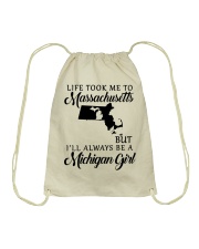 LIFE TOOK TO MASACHUSETTS BE A MICHIGAN GIRL Drawstring Bag tile
