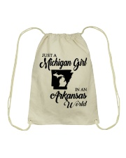 MICHIGAN GIRL IN ARKANSAS Drawstring Bag tile
