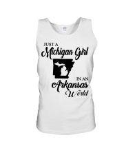 MICHIGAN GIRL IN ARKANSAS Unisex Tank tile
