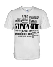 Nevada girl cities V-Neck T-Shirt tile