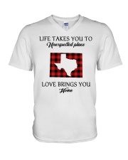 Love Brings You Home Texas Colorado V-Neck T-Shirt tile