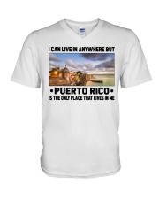 Puerto Rico Only Place Lives In Me V-Neck T-Shirt tile