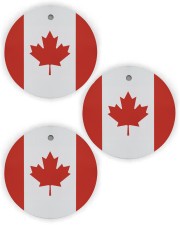 Flag Canada Circle Ornament (Wood tile