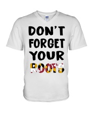 Maryland Flag Don't Forget Your Roots V-Neck T-Shirt tile