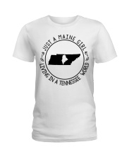 MAINE GIRL LIVING IN TENNESSEE Ladies T-Shirt tile