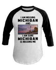 I Am Missing Michigan Baseball Tee tile