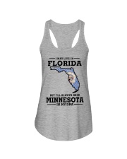 LIVE IN FLORIDA MINNESOTA IN MY DNA Ladies Flowy Tank tile