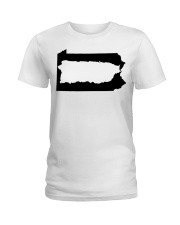 MAP PUERTO RICO IN PENNSYLVANIA Ladies T-Shirt tile