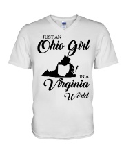 OHIO GIRL IN VIRGINIA V-Neck T-Shirt tile
