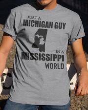 MICHIGAN GUY IN MISSISSIPPI Classic T-Shirt apparel-classic-tshirt-lifestyle-28