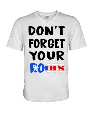 Puerto Rico Flag Don't Forget Your Roots V-Neck T-Shirt tile