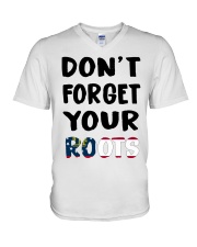 Georgia Flag Don't Forget Your Roots V-Neck T-Shirt tile