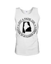 MAINE GIRL LIVING IN ALABAMA Unisex Tank tile