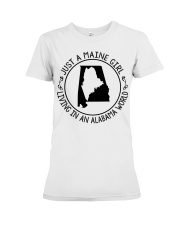 MAINE GIRL LIVING IN ALABAMA Premium Fit Ladies Tee tile