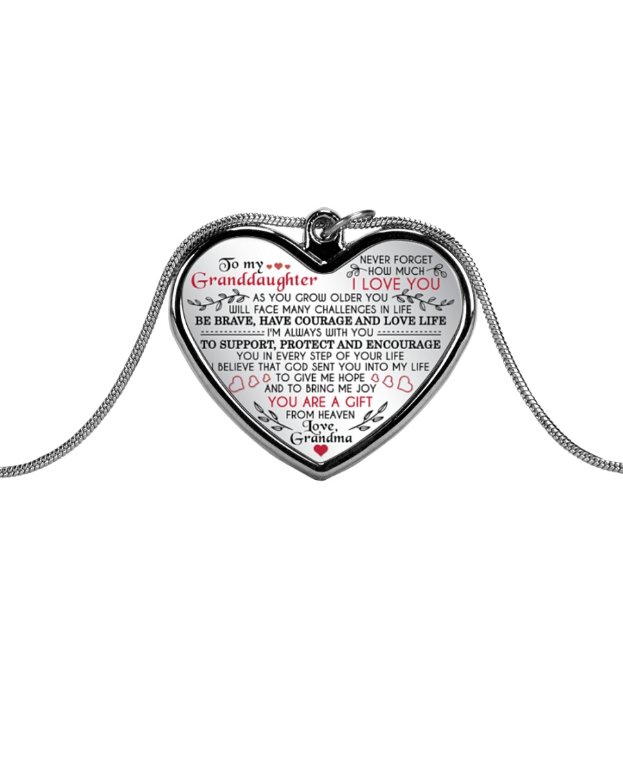 MY GRANDDAUGHTER - Grdma - US Metallic Heart Necklace