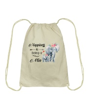 Elephant - Happiness Is Being A Mia Drawstring Bag tile