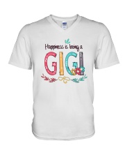 HAPPINESS IS BEING A GIGI V-Neck T-Shirt tile