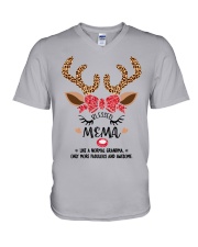 Blessed Mema - Awesome V-Neck T-Shirt tile