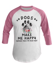 Dogs Make Me Happy Baseball Tee tile