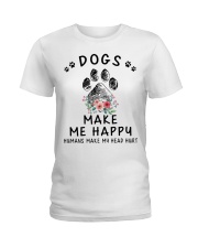 Dogs Make Me Happy Ladies T-Shirt tile