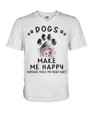 Dogs Make Me Happy V-Neck T-Shirt tile