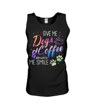 Dogs And Coffee Unisex Tank tile