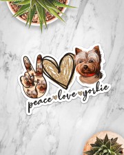 peace love yorkie Sticker - Single (Horizontal) aos-sticker-single-horizontal-lifestyle-front-06