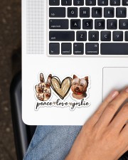 peace love yorkie Sticker - Single (Horizontal) aos-sticker-single-horizontal-lifestyle-front-11