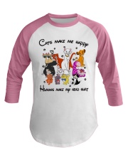 Cats Make Me Happy Baseball Tee tile