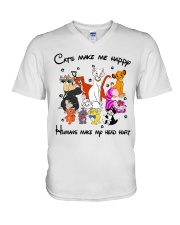 Cats Make Me Happy V-Neck T-Shirt tile