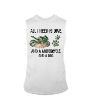 Love Motorcycle And Dog Sleeveless Tee tile