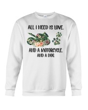 Love Motorcycle And Dog Crewneck Sweatshirt tile