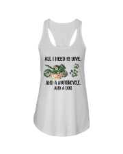 Love Motorcycle And Dog Ladies Flowy Tank tile